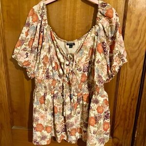 Torrid Floral Puff Sleeve Blouse - Multicolor